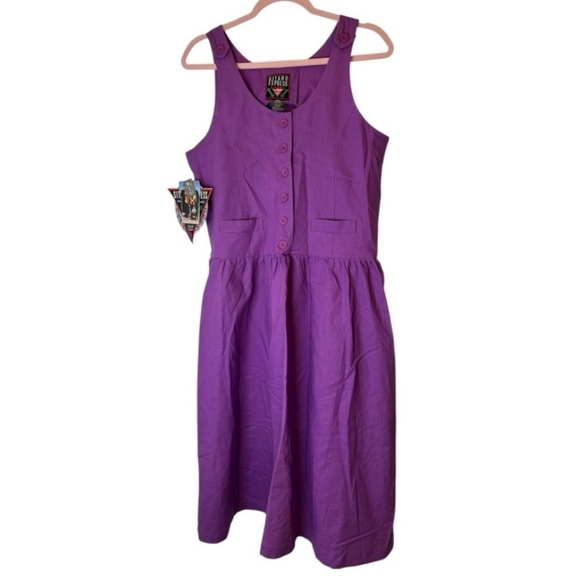 NWT Vintage Gitano Vibrant Purple Midi Dress - Picture 2 of 15